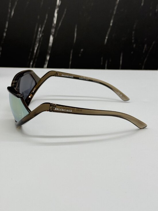 NEW BALENCIAGA BB0289S 003 BROWN GEOMETRIC UNISEX SUNGLASSES BALENCIAGA EYEWEAR main image 9